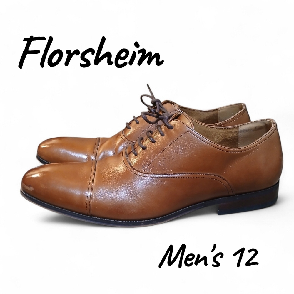 Florsheim Men's Size 12 Tan Leather Oxfords